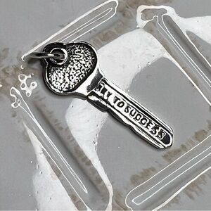 Sterling Silver “Key to Success” Pendant Charm .925